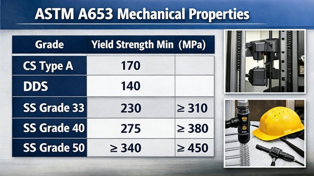 ASTM A653 Mechanical Properties