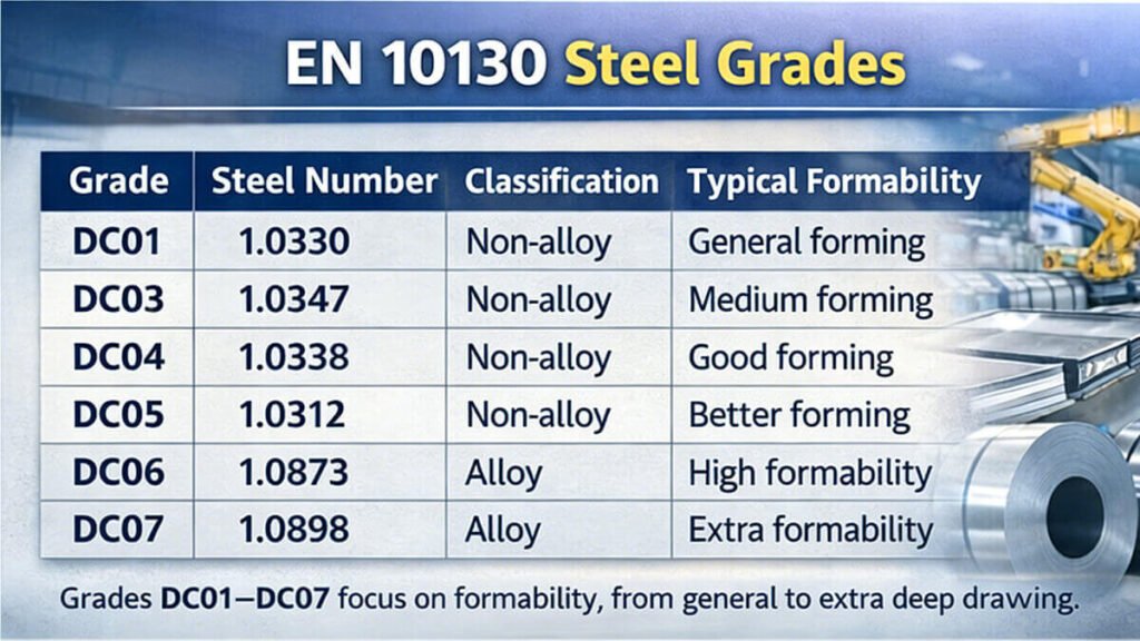 EN 10130 Steel Grades